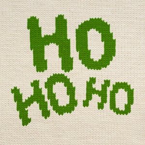Intarsia-kaart kerst Ho Ho Ho kerstman motief - handbreien en machinaal breien - kerstmisdiagram en schriftelijke rij-voor-rij instructies