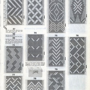 PDF eBook 150+ Lochkarten „Bulky-Musterbuch“ 50 Seiten Lochkarten Fair Isle Intarsien Einzelmotive Vintage Brother Strickmeister