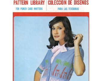 PDF eBook "Pattern Library for punch card knitters" 266 pages of punchcards lace fair isle tuck intarsia weaving vintage knitting machine