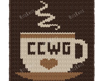 Coffee Conversations With God Blanket Pattern, Christian Faith Graphghan, Finger Knitting Chart 35 loops x 70 rows, Chunky Yarn PDF file