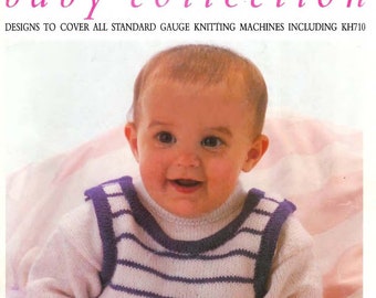 Vintage magazine "The Brother Baby Collection" Knitting Machine patterns, kids sweaters pullovers baby girl dress boys pants jumpers socks