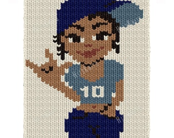 ASL 'Ik hou van jou' vingerbreipatroon, gebarentaal deken/patroon 33x75 cm, dikke plaid, cadeau, direct te downloaden als PDF