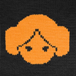 Princess Leia Knitting Chart - PDF instant download - Star Wars colorwork diagram - Intarsia, Duplicate Stitch for sweaters or home decor