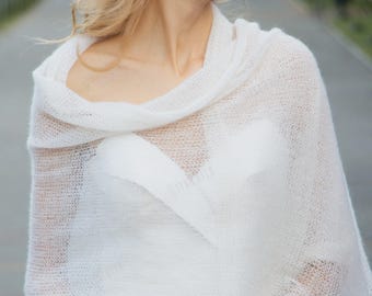 Easy KNITTING PATTERN thin mohair shawl pattern winter wedding scarf pdf pattern hand knit bridal stole pattern bridal wrap digital download