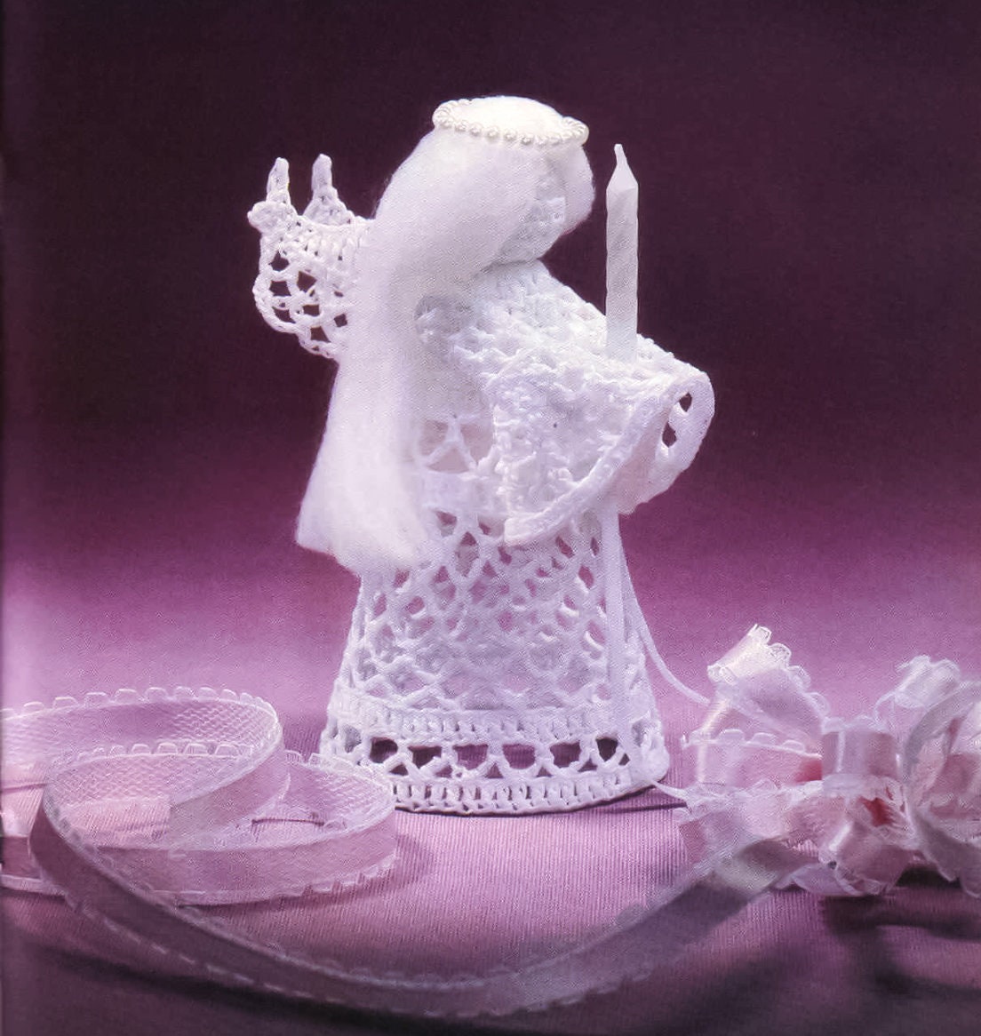 Vintage crochet pattern 80s lace angel PDF digital download christmas decoration crochet figurine xmas ornaments tree trims bedspread cotton