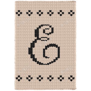 Letter E Monogram Blanket, Loom and Finger Knitting Pattern, Chunky Jumbo Initial Blanket, Cursive Colorwork Graphghan Chart, Personalized
