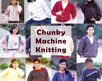 Vintage Magazine "Zippy 90, Knit & Learn Vol.2, Knitmaster" patterns for all chunky knitting machines, bulky yarns, womens mens knitwears