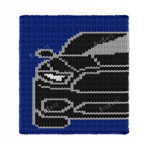 Sport Car Chunky Blanket - Knitting Pattern PDF - Knit Blanket intarsia afghan - colorwork bulky rug - Jumbo 7 yarn super finger throw