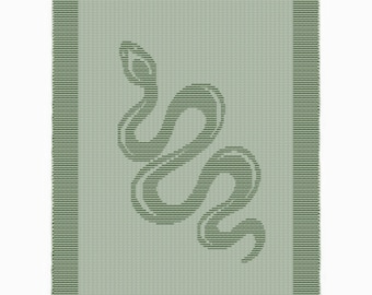 Decke mit Schlangenmuster, 80 x 100 cm, 100 x 120 cm, 115 x 140 cm, Knit & Purl only, Motiv Slithering Serpent, einfacher Stricküberwurf
