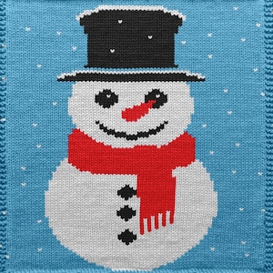 Schema pupazzo di neve per lavoro a maglia a mano e a macchina – Colorwork, Fair Isle, Intarsia, Punto Duplicato – Download digitale istantaneo - Grafico natalizio