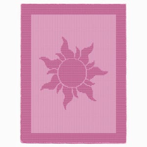 Sun Star blanket Knitting Pattern, Knit-Purl only, Kids easy beginner toddler knit throw bedspread lapghan afghan