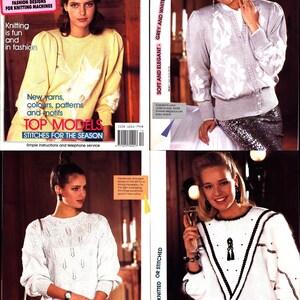 Big womens collection 31 machine knitting patterns knit pullovers standard gauge punchcards/electronic Singer, Brother, Passap, Knitmaster image 2