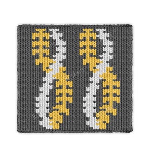 Finger Knitting Pattern - Knit Chunky Blanket - Hawaii flowers Lei - Polinesian garlands - Jumbo 7 big yarn pixel graph tutorial