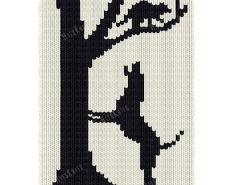 Breipatroon voor een jachthondendeken, dikke wasbeerdeken voor op het breiraam (40 lussen x 110 rijen), cadeau voor in een boomhut met wasbeermotief, PDF voor beginners