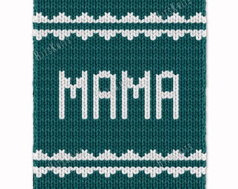 Mama Finger Knit Blanket - Knitting Pattern - Gift for mother - Chunky big yarn chart and written instructions