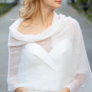 Easy KNITTING PATTERN thin mohair shawl pattern winter wedding scarf pdf pattern hand knit bridal stole pattern bridal wrap digital download