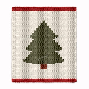 Easy Christmas Tree Finger Knit Blanket - Knitting Pattern, Xmas Holiday Hand Chunky Color Throw