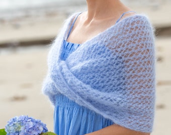 KNITTING PATTERN knit infinity shawl pdf tutorial wedding wrap very easy beginner knitter fluffy mohair 8 mm 12 ply bridal cover bridesmaid