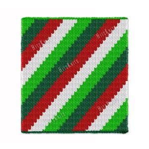 Xmas Candy Cane Chunky Blanket - Knitting Pattern PDF - Knit intarsia afghan - fair isle bulky rug - Jumbo 7 yarn super finger throw