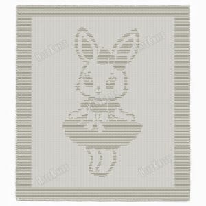 Easy beginner knitting pattern - Rabbit Girl Baby Blanket - Knit & Purl only
