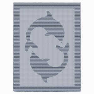 Delfine überwerfen - Strickanleitung - Easy Knit & Purl nur als Textur-Decke - Anfänger-freundlich