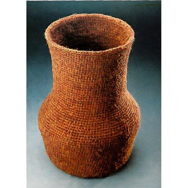 Vase au crochet, rond, plante bohème, carafe florale confortable, bol, organisateur bohème, pot, coupe au crochet, tutoriel vintage des années 70, téléchargement numérique PDF