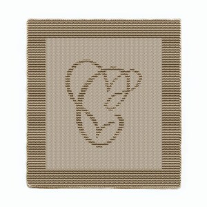 Modèle de tricot lettre C texturé calligraphique – Motif de l'alphabet Motif carré au point mousse inversé – Facile pour débutants, tricot et maille envers pour débutants PDF