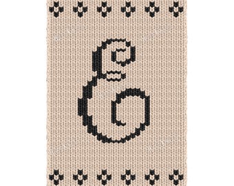 Letter E Monogram Finger Knitting Pattern, Chunky Jumbo Initial Blanket, Cursive Colorwork Graphghan Chart, Personalized Gift PDF
