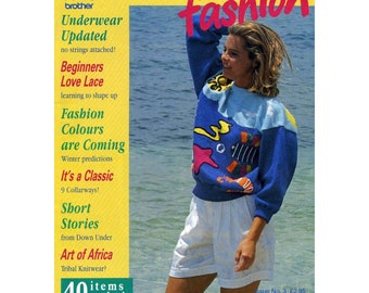 Vintage magazine 80s "Machine Knitting Fashion" issue 3 PDF digital download knit patterns fail isle intarsia lace tuck stitch instrictions