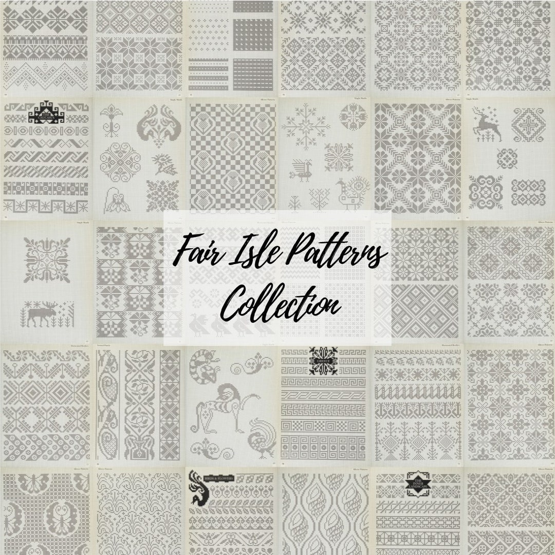Big Collection Fair Isle Knit Patterns charts for Color Knitting