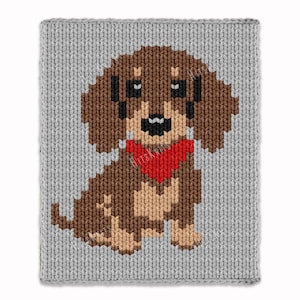 Dachshund Finger Knitting Pattern PDF, Puppy Dog Knit Kids Blanket, Bulky Jumbo 7 yarn super chunky crib throw lap afghan toddler child