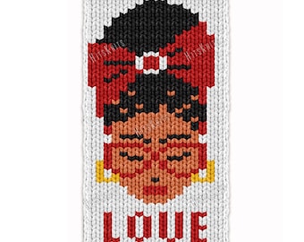 Love Yourself Chunky panel - Finger Knitting Pattern PDF - Knit colorwork graph for blankets or cardigans - Bulky Jumbo 7 yarn