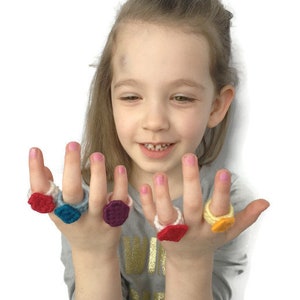 Dress up Rings for kids -  Plastic Canvas Pattern Book in PDF Christmas or Birthday Gift Creative Play