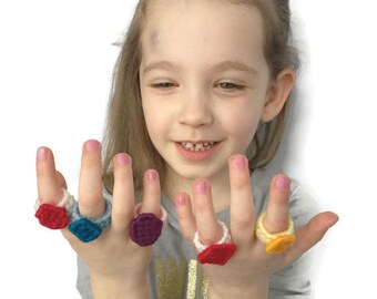 Dress up Rings for kids -  Plastic Canvas Pattern Book in PDF Christmas or Birthday Gift Creative Play