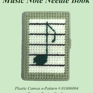 Music Note Needle Book Minder Plastic Canvas e-Pattern Instant Download PDF Eighth Note DIY Barrett Design