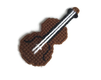 Plastic Canvas Pattern Instant Download PDF Mini Violin Fiddle Ornament Fridge Magnet by Barrett Design Studio