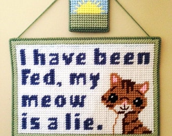 Cat Lover Plastic Canvas Pattern Cat food Sign Gift Reminder Instant Download book Barrett Design Studio