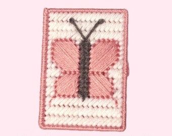 Butterfly Needle Book Plastic Canvas e-Pattern Instant Download Pretty Pink Needle Minder DIY