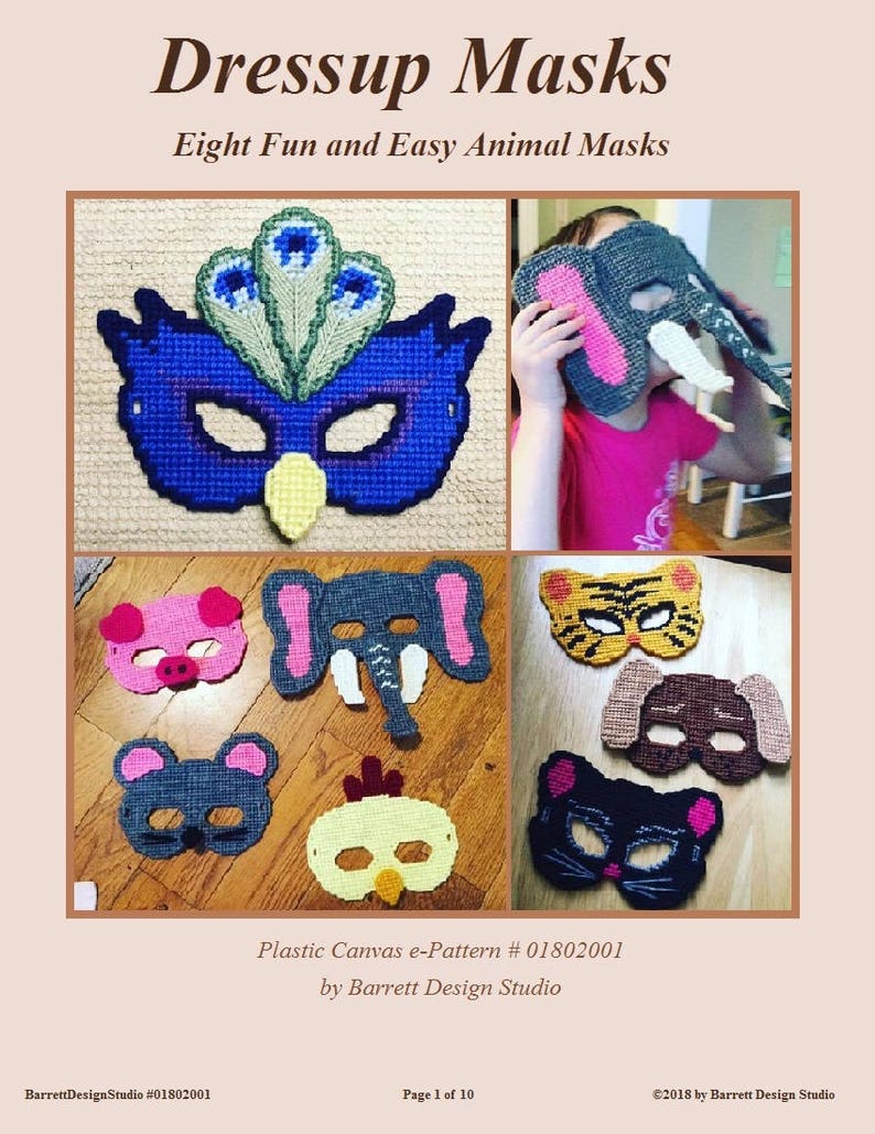 Plastic Canvas Pattern Dress up Masks for Kid Halloween Etsy