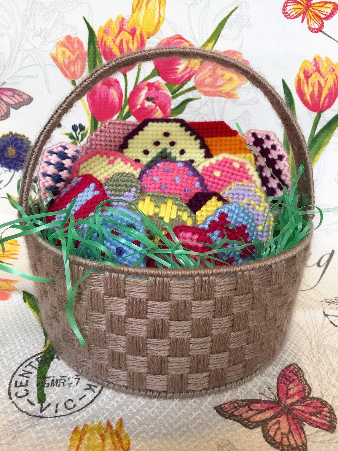 Plastic Canvas Book Easter Basket and Eggs Digital Pattern Etsy Canada