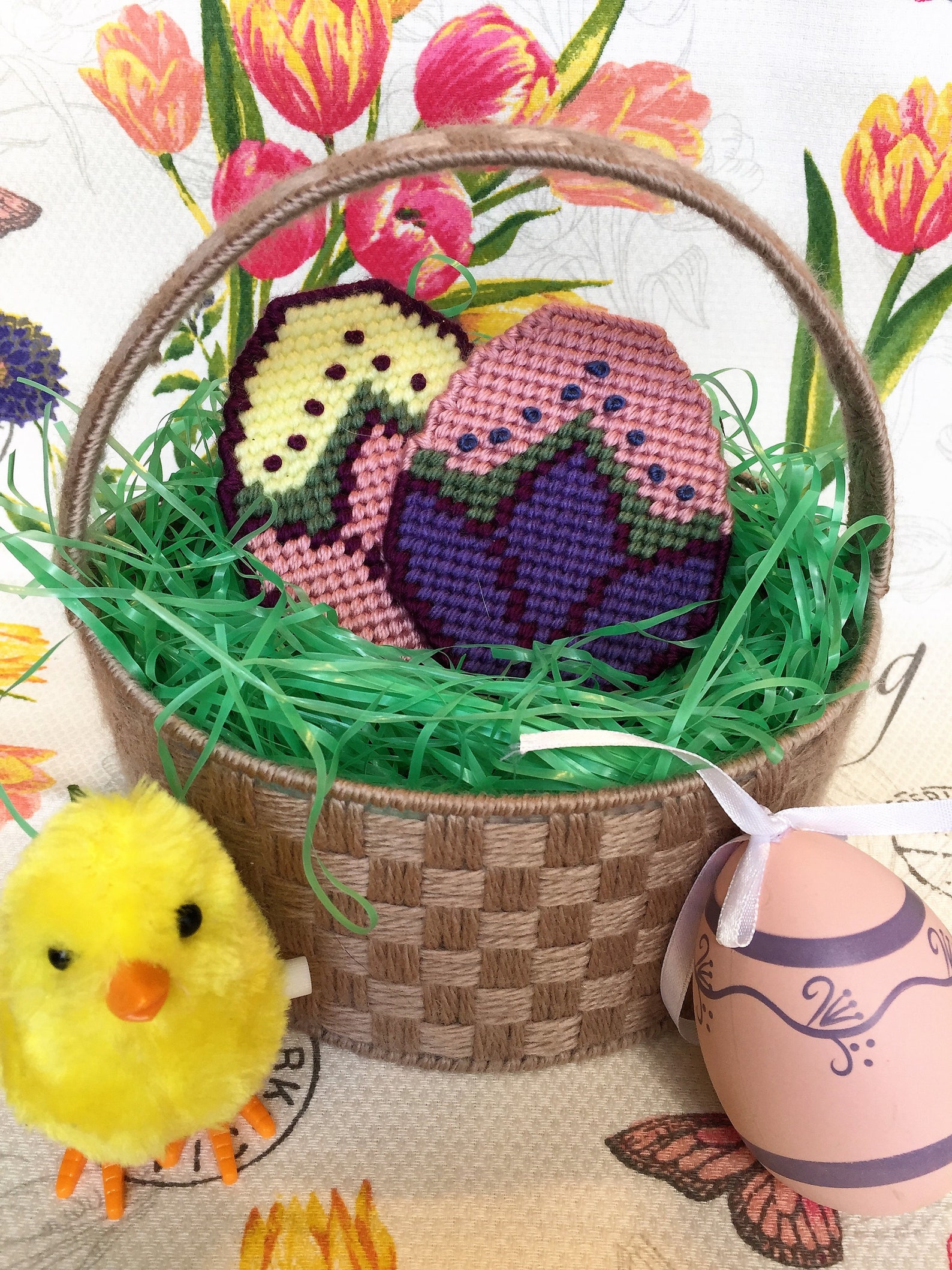 Plastic Canvas Book Easter Basket and Eggs Digital Pattern Etsy Canada