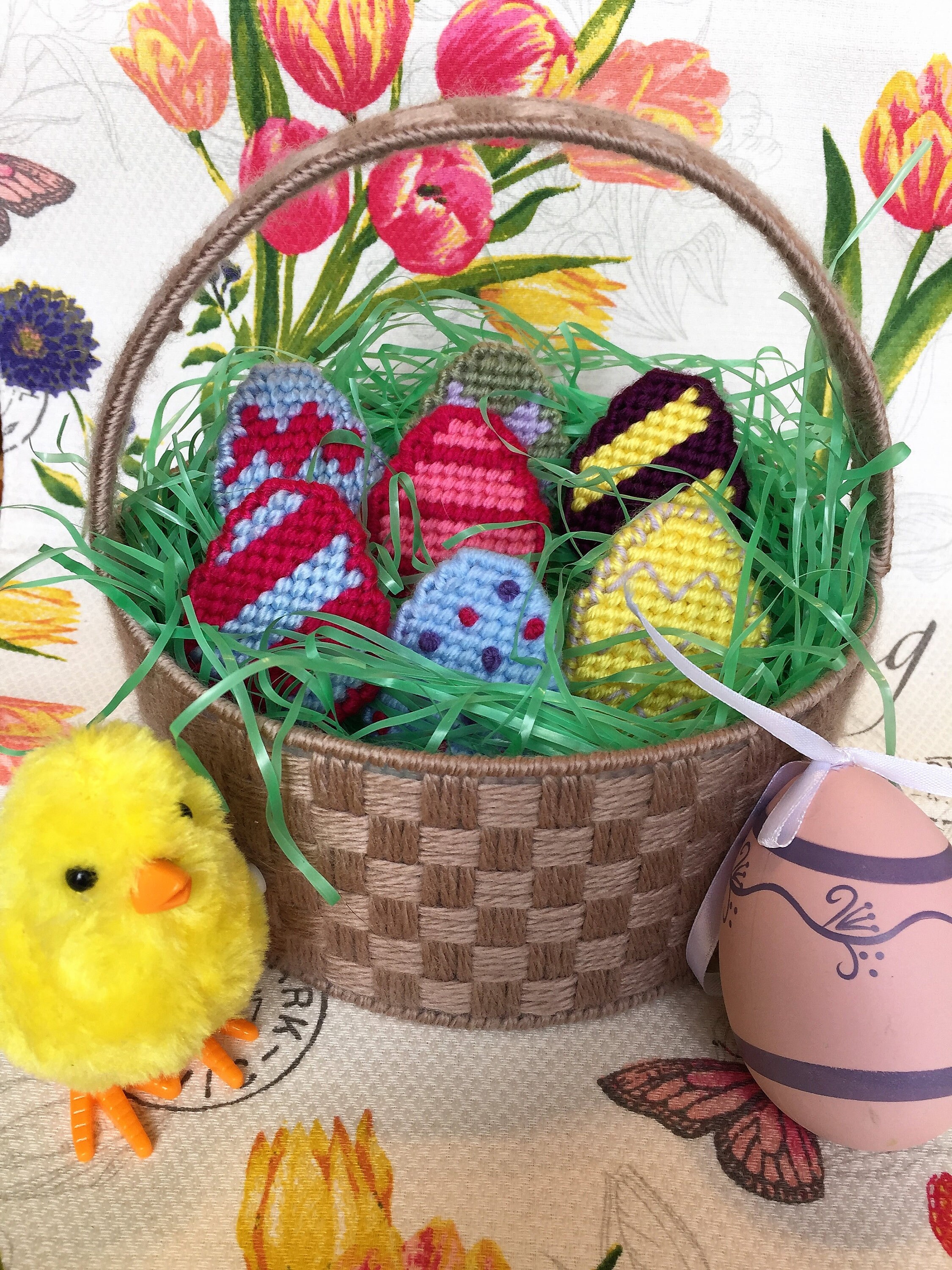 Plastic Canvas Book Easter Basket and Eggs Digital Pattern Etsy Canada