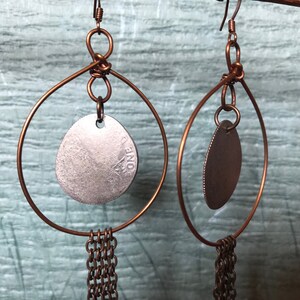 Geometric Copper Dangle Earrings