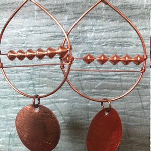 Geometric Copper Dangle Earrings