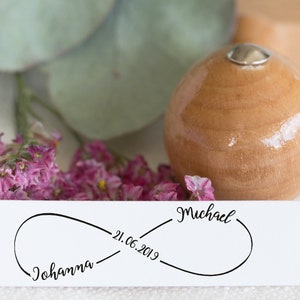 Personalisierter Hochzeitsstempel Logo Unendlichkeitszeichen_3// Holzstempel // Save the date // Einladung