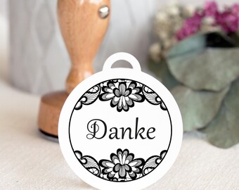 Stempel Danke rund / Danksagung / Spitze