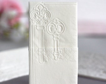 25 Embossed handkerchiefs for Tears of joy//embossing: Vintage Key