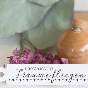Holzstempel // Lasst unsere Träume fliegen // Für Seifenblasen // Hochzeit // Wünsche // Geburtstag // Heirat // Wedding Bubbles