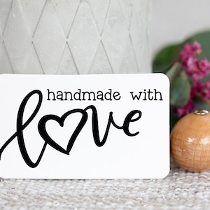 Holzstempel Handmade with love_1 für Handarbeit // Geschenke // Verzierung // Anhänger // DIY // Firmenlabel