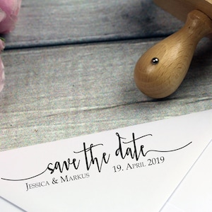 Hochzeitsstempel "Handgeschrieben" // Kalligraphiestil // mit Namen und Hochzeitsdatum